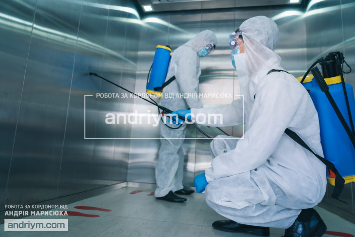 Poultry farm cleaning worker