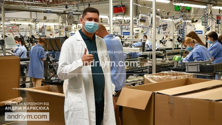 Worker on the production line