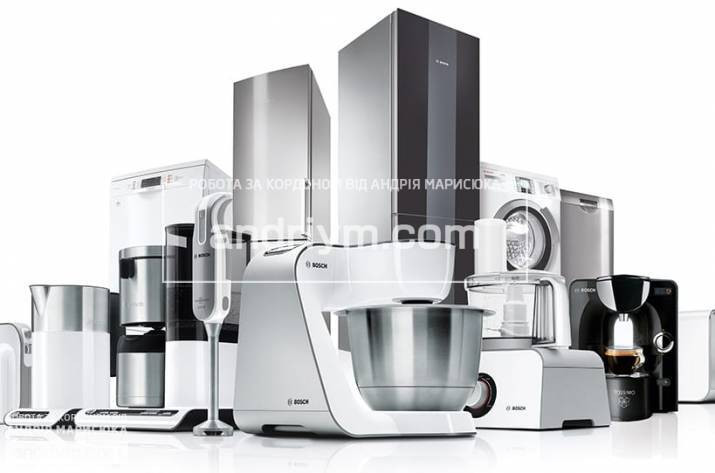 Worker at household appliance production