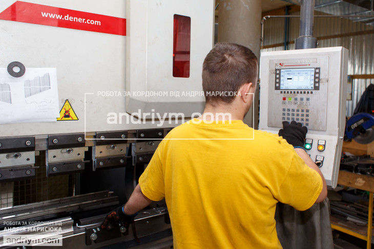 Worker at railway seat production