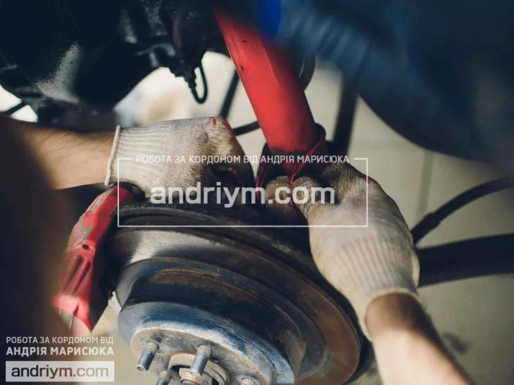 Worker at steering rack component production