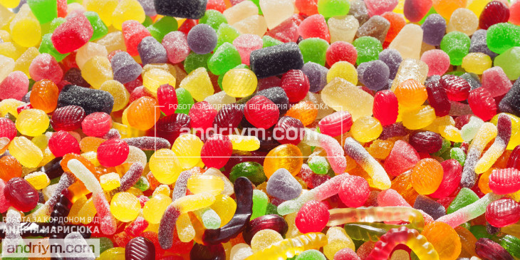 Gummy candy production worker