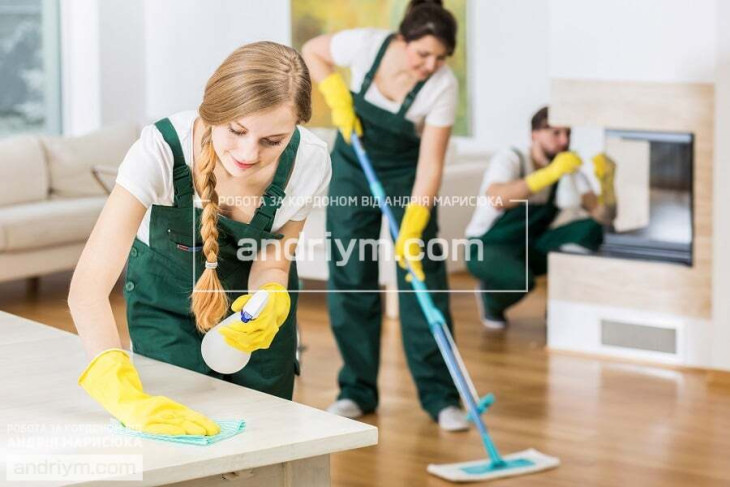 Apartment cleaning worker