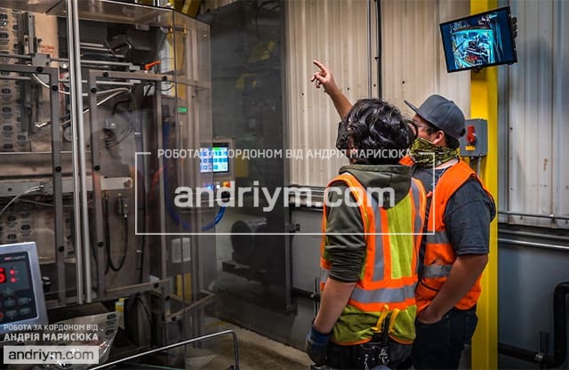 Machine operator on the production line