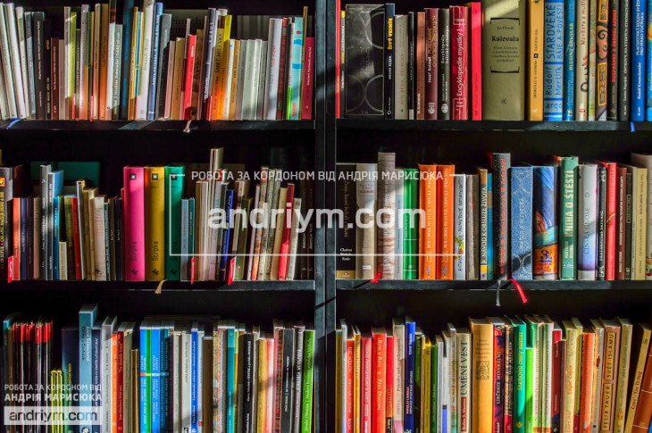 Worker at a book warehouse
